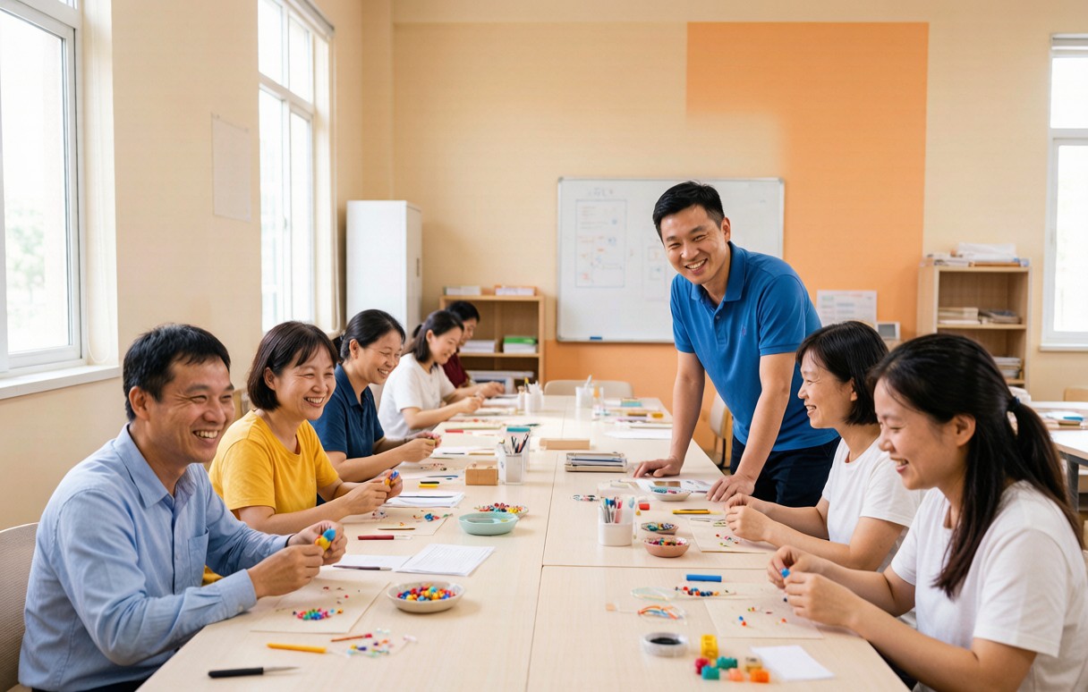 支持性就业工坊：学员在辅导员带领下进行手工与烘焙活动